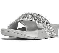 FitFlop Damen Sandalen Lulu Crystal-Mix Metallic Cross Slides JE2 Silver-36