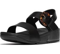 FitFlop Damen Sandalen Lulu Resin-Buckle Leather Back-Strap Sandals JE7 All Blac