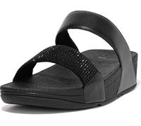 Fitflop Women's Lulu Crystal Embellished Slide Wedge Sandal, All Black, 5 UK