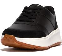 FitFlop Womens F-Mode Leather/Suede Flatform Trainers Black 3