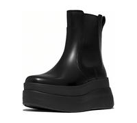 FitFlop Damen Stiefel F-Mode Stack Leather Chelsea Boots E2J All Black-37
