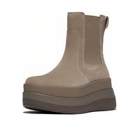 FitFlop Damen Stiefel F-Mode Stack Suede Chelsea Boots E2K Taupe-37