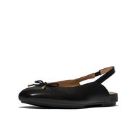 Fitflop Women's DELICATO Bow Leather Slingbacks Ballet Flat, Black, 7 UK