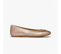 Fitflop Delicato Bow Sequin Ballet Womens Classic Beige Leather - Size UK 3