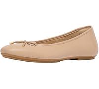 Fitflop Women's DELICATO Bow Soft Leather Ballet Flats Shoe, Classic Beige, 9 UK