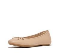 Fitflop Women's DELICATO Bow Soft Leather Ballet Flats Shoe, Classic Beige, 9 UK