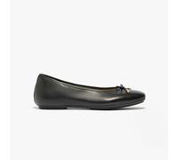 Fitflop Women's DELICATO Bow Soft Leather Ballet Flats Shoe, Black, 6 UK