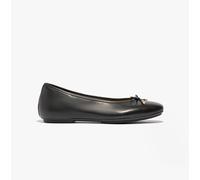 FitFlop Delicato BOW Womens Leather Slip-On Slip Resistant Black Ballerina Shoes