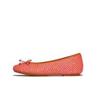 Fitflop Delicato Bow Woven Ballet Pumps BLACK IVORY MIX SIZE 3