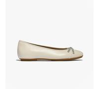 Fitflop Women's DELICATO Glitz-Bow Leather Ballet Flats, Paris Beige, 4 UK