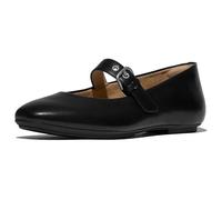 FitFlop Delicato Leather Mary Janes Womens Ladies All Black Shoes Size 4-9
