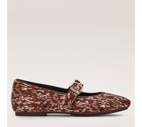Fitflop Delicato Pony Cow Mary Jane BROWN AND WHITE SIZE 3