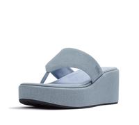 Fitflop Denim Platform Toe Post Wedge Sandals Blue EU 39 Woman