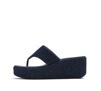 Fitflop Denim Platform Toe Post Wedge Sandals UK 6.5