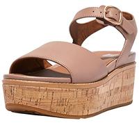 FitFlop Eloise Cork-Wrap Leather Back-Strap Wedge Sandals Beige 8 M (B)