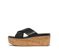 Fitflop Eloise Wedge Cross Sandals UK 6 Black