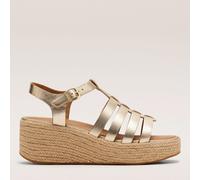Fitflop Women's PLATFFORMS ESPADR. Leather Fisherman Wedge Sandals, Deep Tan, 9 UK