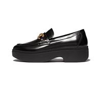 FitFlop Womens Luma Chunky Snaffle Leather Demi Wedge Loafers Black 5