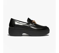 FitFlop F-LUMA CHUNKY SNAFFLE Womens Wedge Loafers Black - UK 7