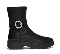 Fitflop F-LUMA CRYSTAL-BUCKLE LEATHER SHORT BOOTS