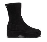 Fitflop F-Luma Stretch Suede Demi-Wedge Mid-Calf Boot ALL BLACK SIZE 3