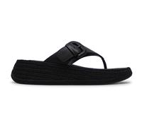FitFlop F Mode Adjustable Flatform Toe Post Leather Women's Comfort Sandals - Black - Size:UK 4