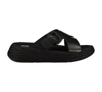 Fitflop F-mode Espadrille Buckle Leather Flatform Slides