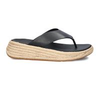 FitFlop F Mode Espadrille Flatform Toe-Post Leather Women's Slip On Sandals - Black - Size:UK 5