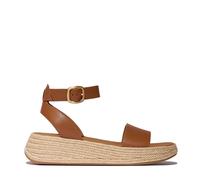Fitflop F-mode Espadrille Leather Flatform A/strap Sandals BLACK SIZE 5