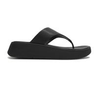 FitFlop F Mode Flatform Toe Post Leather Women's Comfort Sandals - All Black - Size:UK 6.5