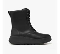Fitflop Women's Ankle Boots F-mode Leather Lace-up Flatform All Black UK 5