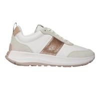 Fitflop Women's F-Mode Flow Sequin Suede/Leather Flatform Sneakers, Urban White/Classic Beige, 5.5 UK