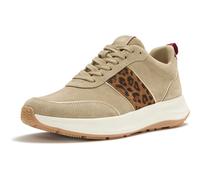 Fitflop F-Mode Flow Suede Womens Cappuccino Trainers - Beige - Size UK 8