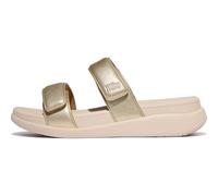Fitflop Womens F-mode Go Adjustable Flatform Two-bar Slide Sandal, Platino, 9 UK