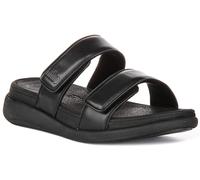 Fitflop Women's F-Mode Go Adjustable Flatform Two-bar Slides Sandal, Black, 4 UK