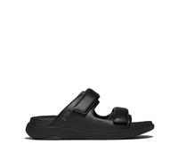 Fitflop F-Mode GO Mens Adjustable Two-BAR Slides Sandal, All Black, 9 UK