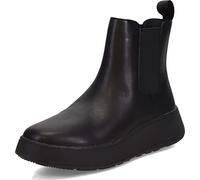 FITFLOP F-Mode All Black Leather Chelsea Boots Size: 5, Colour: Black