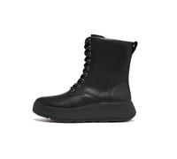 Fitflop Women's F-Mode Leather Lace-up Flatform Ankle Boots All Black UK 4