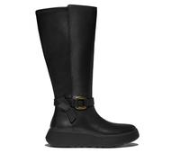 Fitflop F-Mode Square-Ring Leather Flatform Tall Boot BLACK SIZE 3