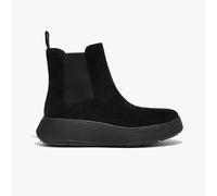 FitFlop F-Mode Black Suede Flatform MicrowobbleboardTM Midsole Chelsea Boots