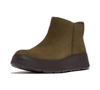 Fitflop for woman. GM3-B77 F-Mode leather boots green (36), Flat, 1 to 3 cm, Zip, Casual
