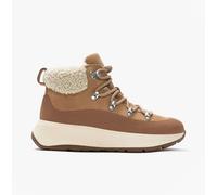 Fitflop F-mode Teddy-collar Warm Suede Womens Booties Desert Tan Leather - Size UK 6