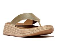 Fitflop F-Mode Toe Post Espadrille Leather Women's Platino Sandals UK 8