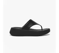 FitFlop Womens Leather Flatform Toe Post Sandals All Black 7