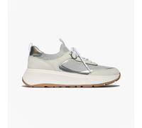 Fitflop Women's Fit Flop Women's F-MODE Knit/Suede Flatform Pull-On Trainers White/Grey - Size: 7