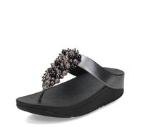 Fitflop Women's FINO Bauble-Bead Toe-Post Sandals, Pewter Black, 4 UK