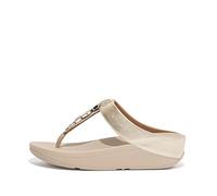 FitFlop Womens Fino Stone Trim Toe Post Sandals Platino 5.5