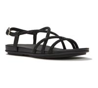Fitflop Fino Toe-Post Leather Women's All Black Sandals UK 6