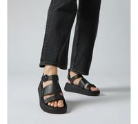 FitFlop FitFlop F-MODE LEATHER Womens Ankle Strap Sandals Black - UK 6 - Black