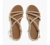 FitFlop FitFlop GRACIE CRYSTAL Womens Cross Strap Sandals Platino - UK 3 - Gold